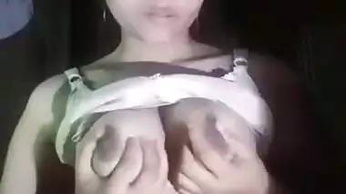 Hot shy gf Pressing boobs