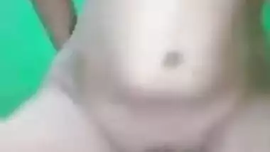 Desi performs XXX cock-riding in bed bouncing small breasts on camera