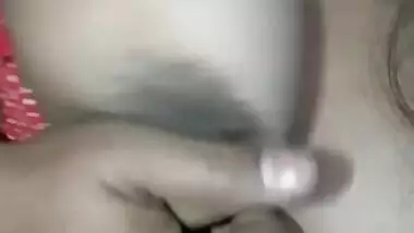 BOOBY girl crushing her booby with moans