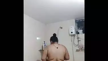 Chubby Indian Takes Shower then Masturbates