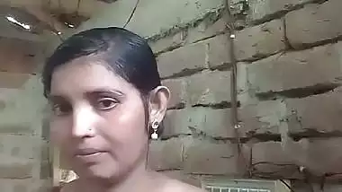 Village girl striptease cute boobs showing for lover