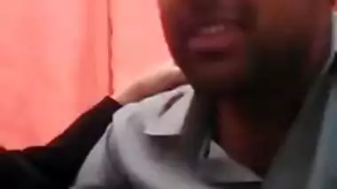 Handsome Desi guy and GF in XXX hijab make out in front of camera