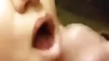 Small cock cum facial in public toilet to NRI Milf