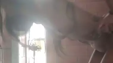 Slim Indian girlfriend standing fucking hot xxx