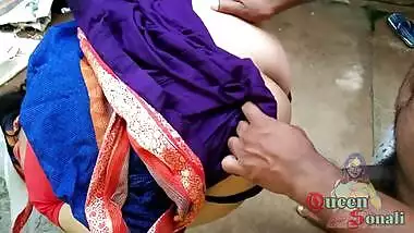 Maid In Blue Saree Suck Owner Dick In Backyad Outdoor He Cum On Her Big Boobs