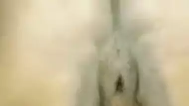 Fat Desi touches her XXX pussy and ass spreading the buttocks close-up