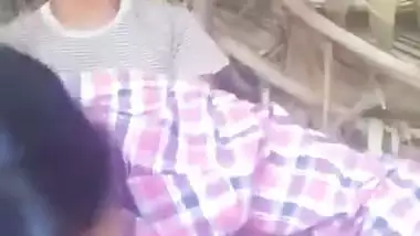 Man sucks boobs before fucking the milf in Nepali sex