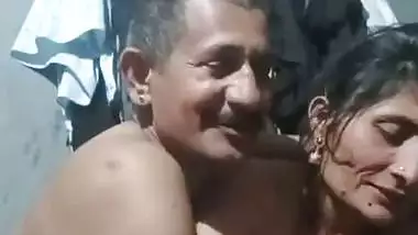 Rajasthani old man porn with his wife in the bed