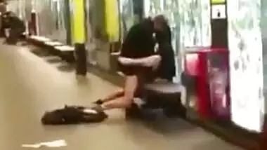 Beautiful girl fucking on railway station