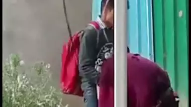 Indian school girl give head outdoor before school and caught on XXX cam