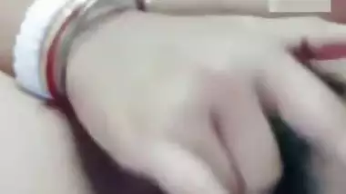 Huge tits Indian girlfriend fingering horny pussy