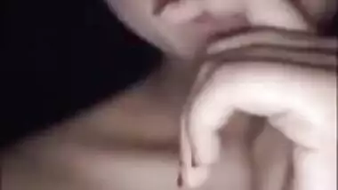 Virgin Bengali girl revealing her young XXX tits for Desi live show