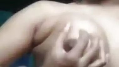 Horny Bengali girl riding pillow fingering pussy