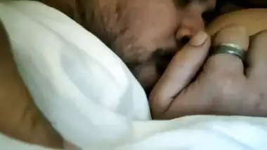 Licking and tickling boobs of beautiful GF