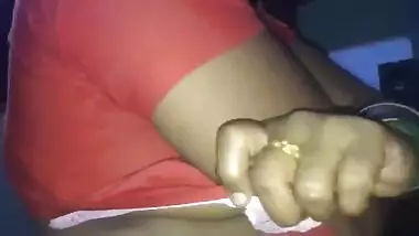 Insistent Indian man coaxes chubby wife to take part in home porn clip