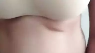Indian female is sexy and man films her flashing big boobs on camera