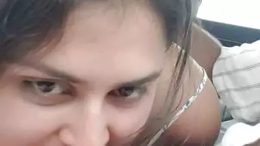 Valentine day outing of lovers with sex in car