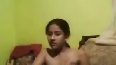 18 yr old couple jerks on a video call in a local sex video