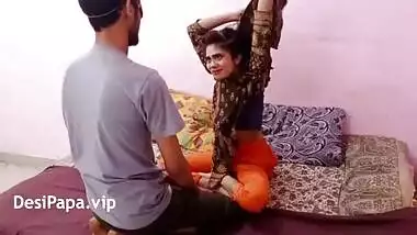 18 Year Old Indian Teen With Natural Tits Desi Sucks And Fucks Before Bed Time