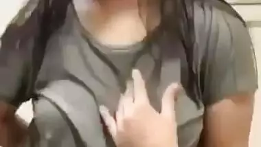 Milk tanker Indian girl topless in bathroom