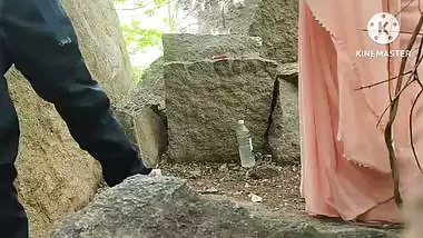 Indian outdoor sex of Nephew fucking his aunt in the bush
