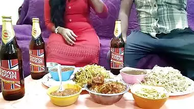 Friend invites the Desi girl to drink some beer and drills XXX cave