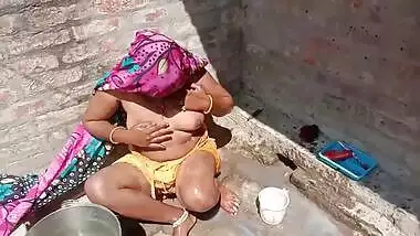 Busty village mom showing her big tits on selfie cam