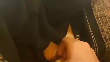 Boob show in restaurant and blowjob by dehati burkha GF